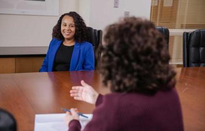 Adult student being interviewed